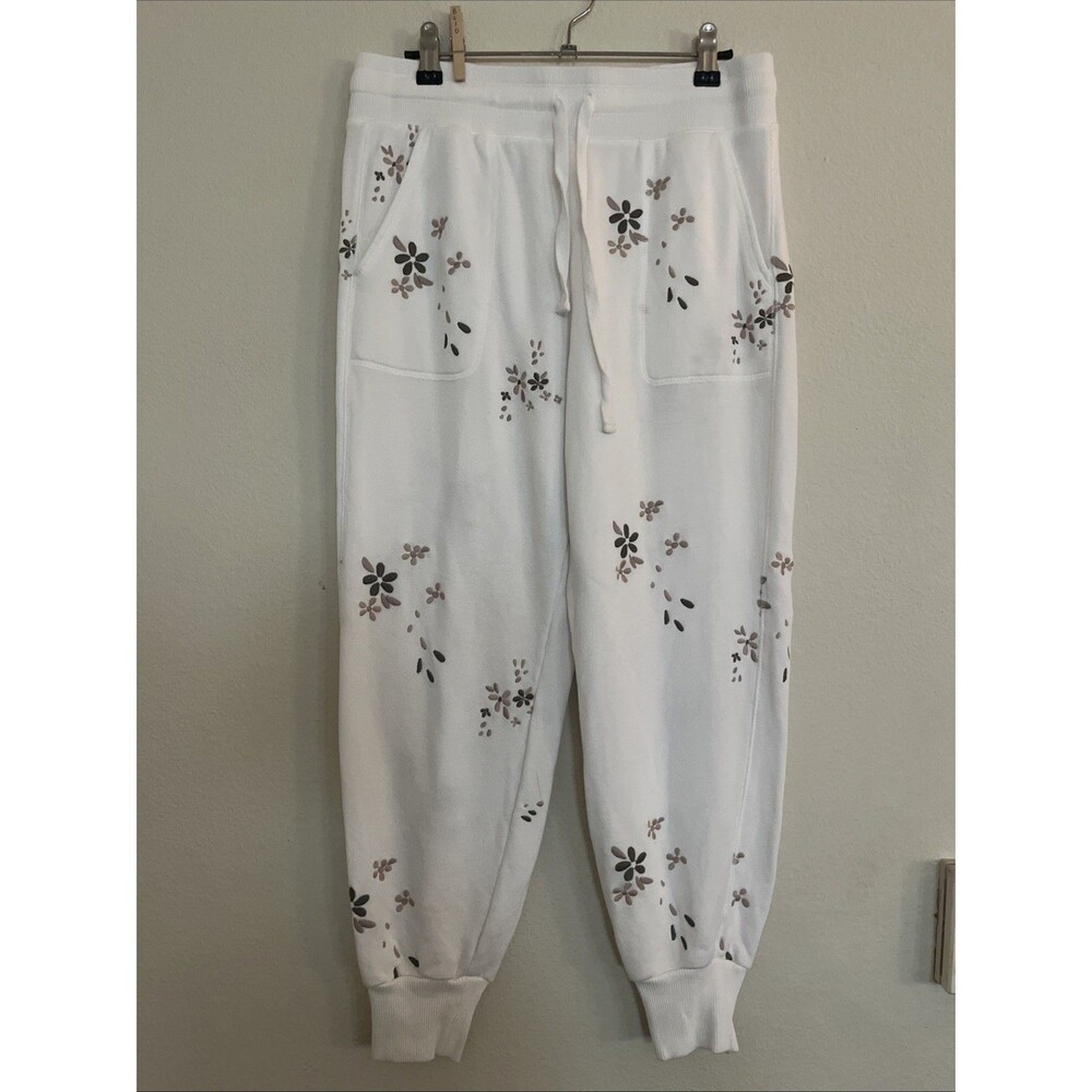 Splendid Floral Embroidered Love Me Jogger Cotton Blend Pockets Sweat Pant M